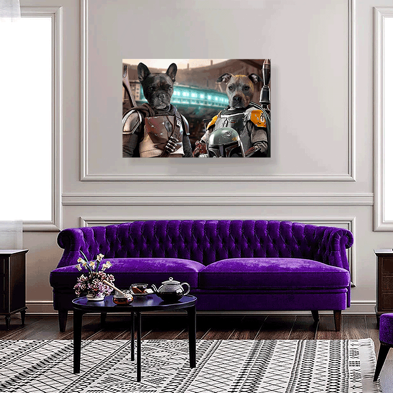 Mando and Grogu Star Wars - Custom Pet Portrait